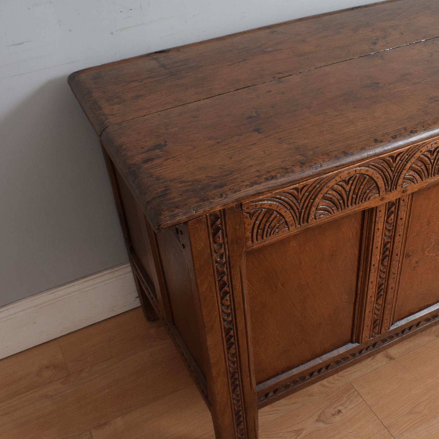 Carved Oak Antique Coffer