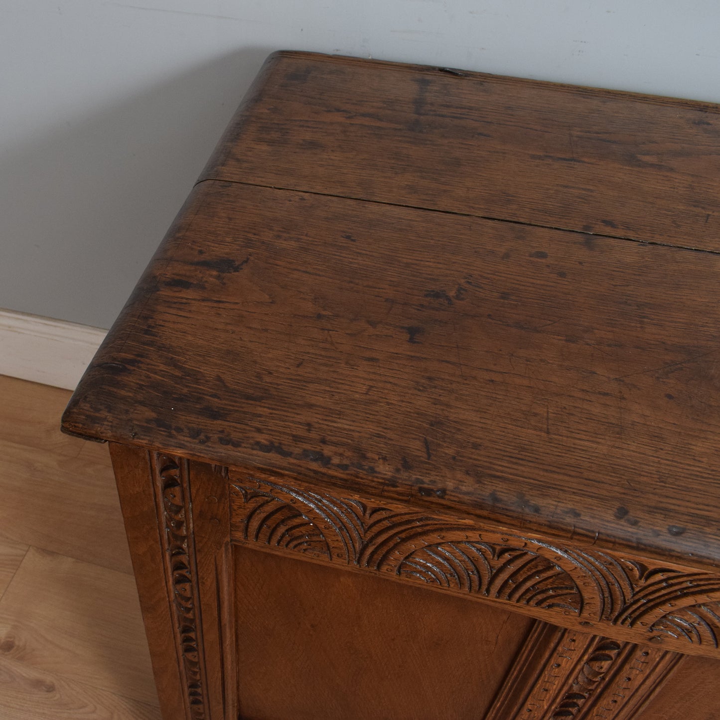 Carved Oak Antique Coffer