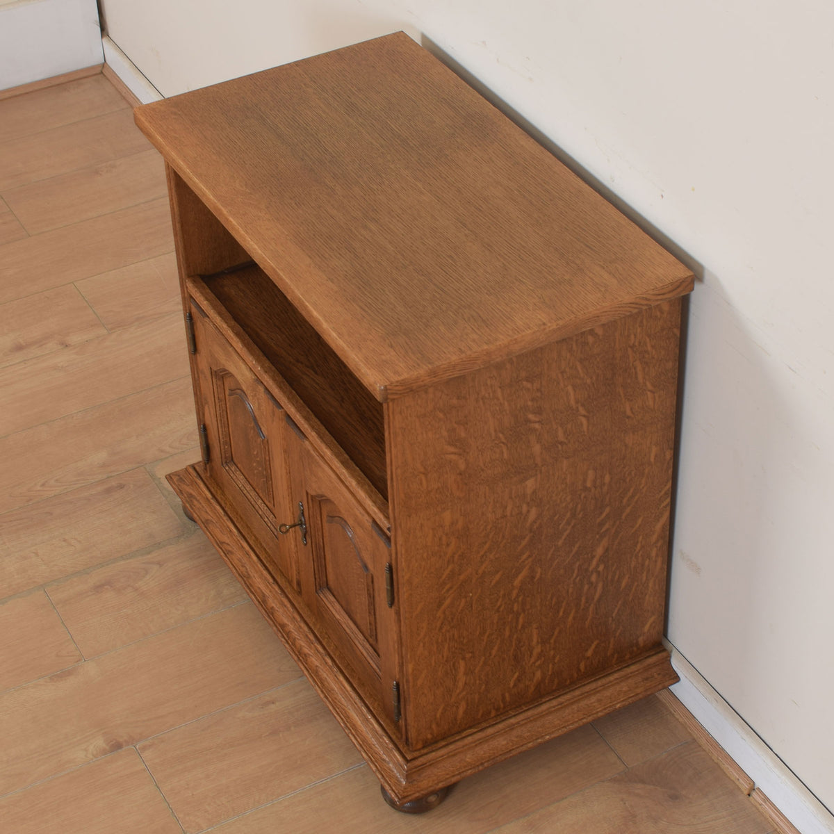 Oak Swivel Top TV Cabinet