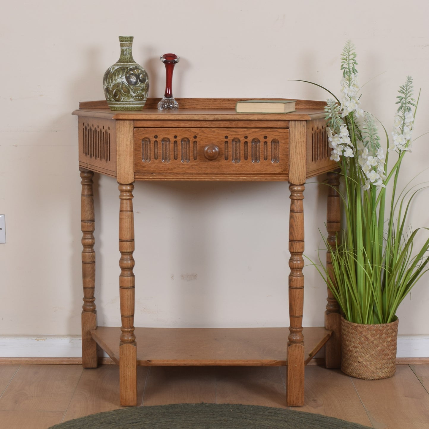 Vintage Oak Console Table