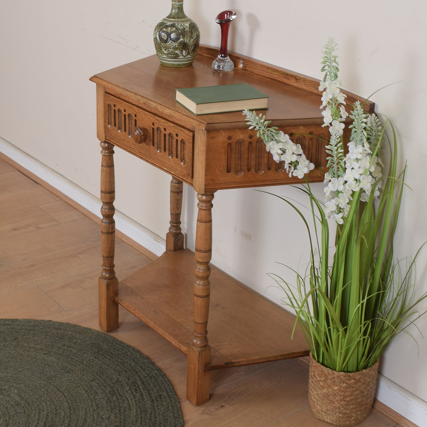 Vintage Oak Console Table
