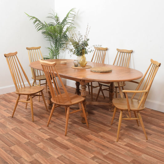 Ercol Draw Leaf Table and Six Chairs