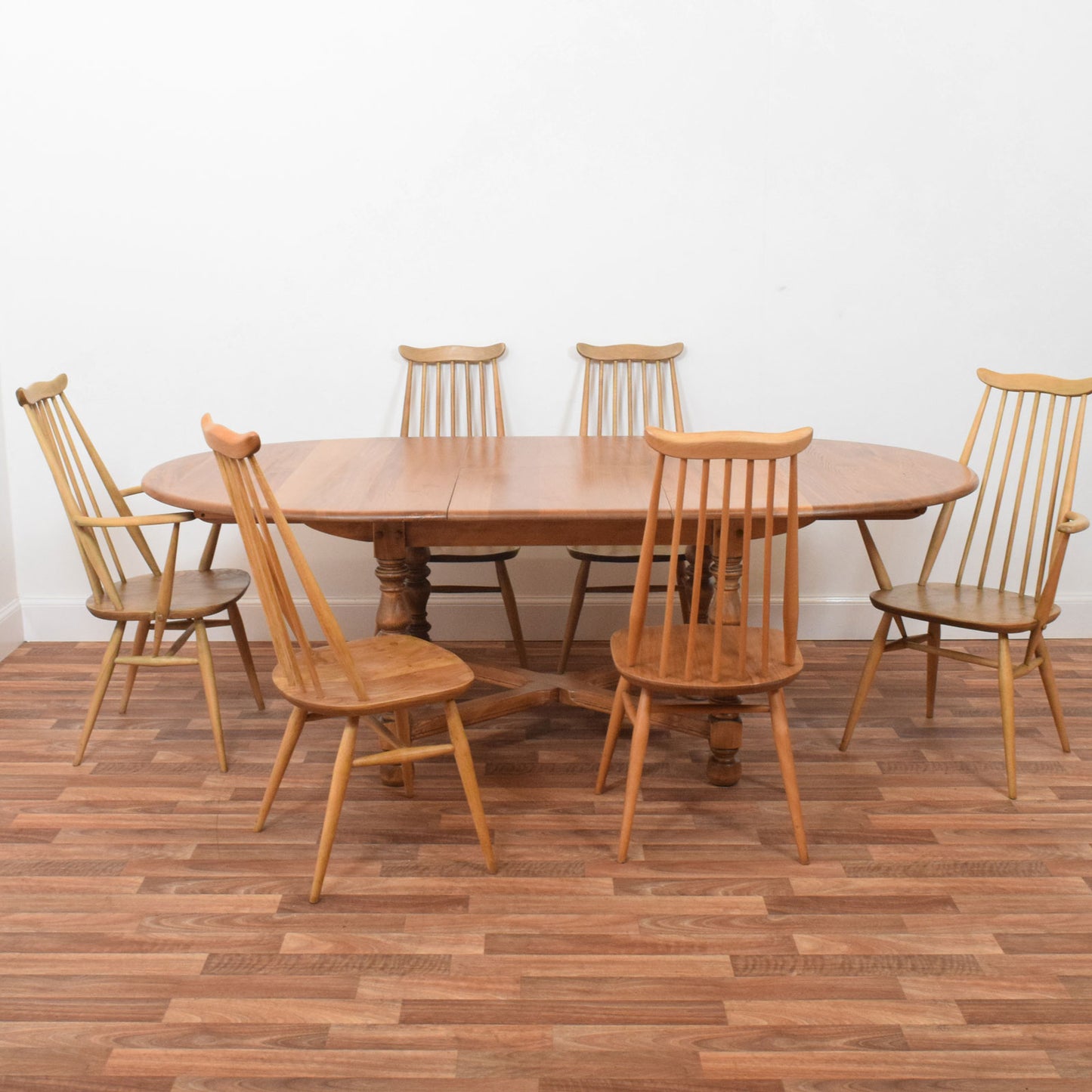 Ercol Draw Leaf Table and Six Chairs