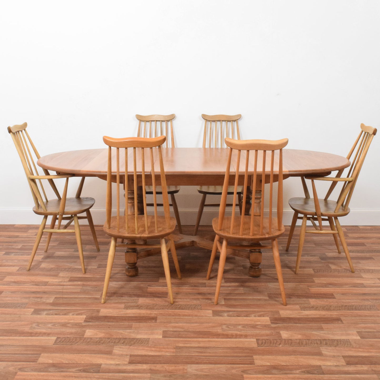 Ercol Draw Leaf Table and Six Chairs