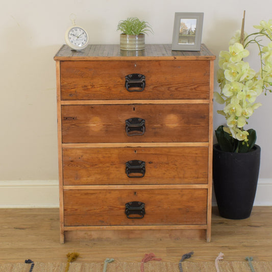 Pitch Pine Chest Of Drawers