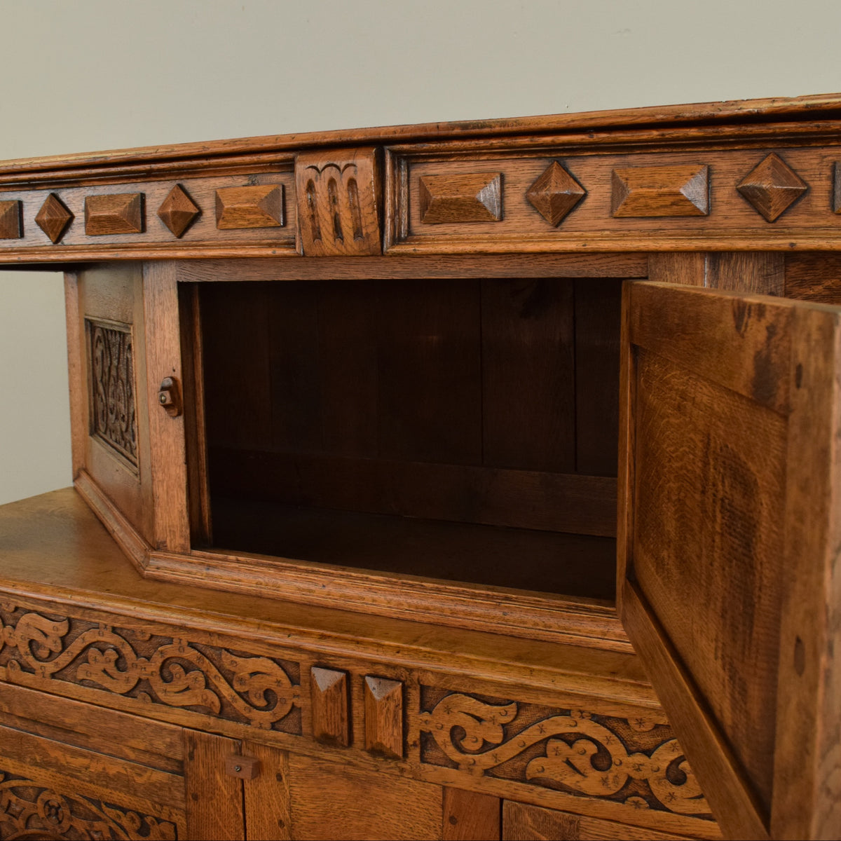 Carved Oak Court Cabinet