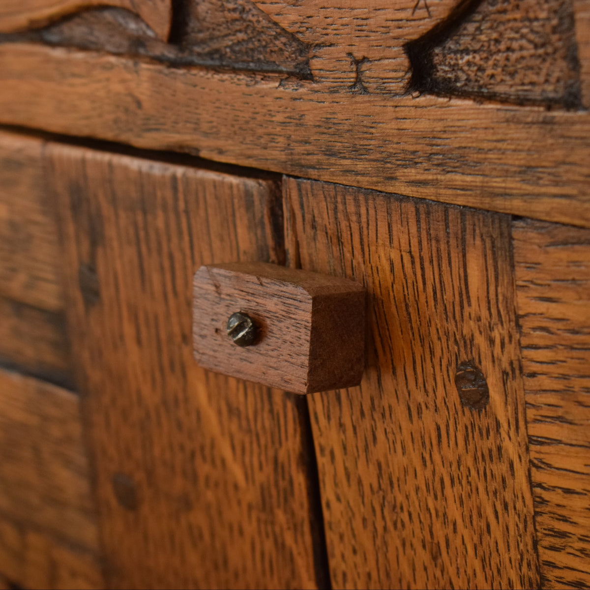 Carved Oak Court Cabinet