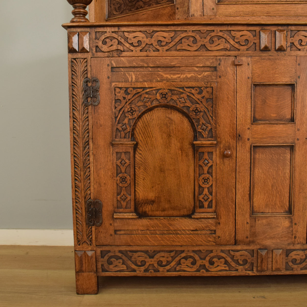 Carved Oak Court Cabinet