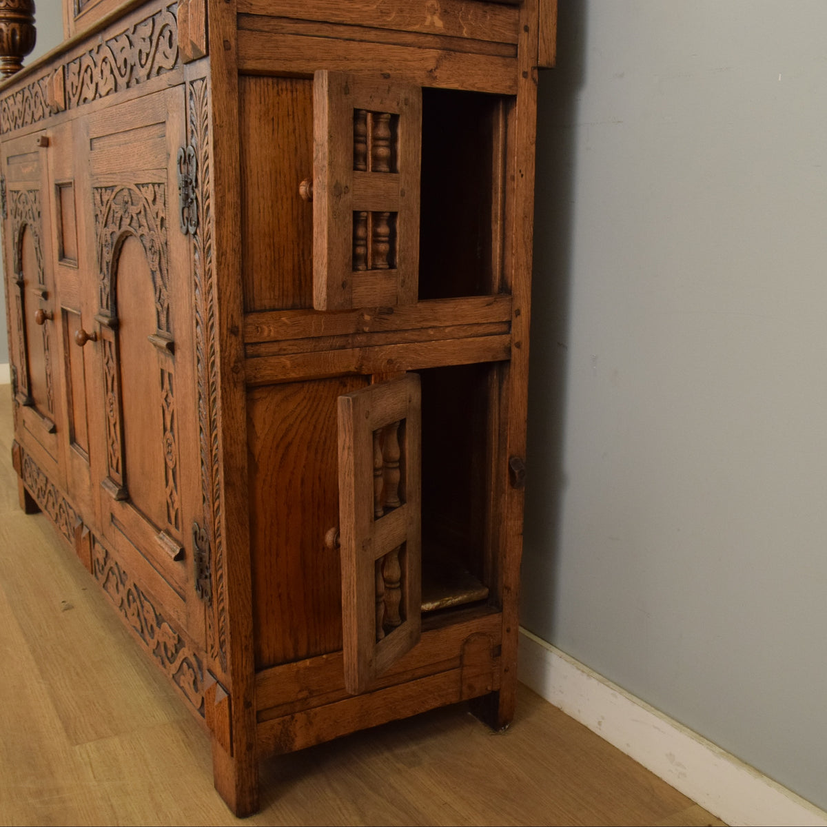 Carved Oak Court Cabinet