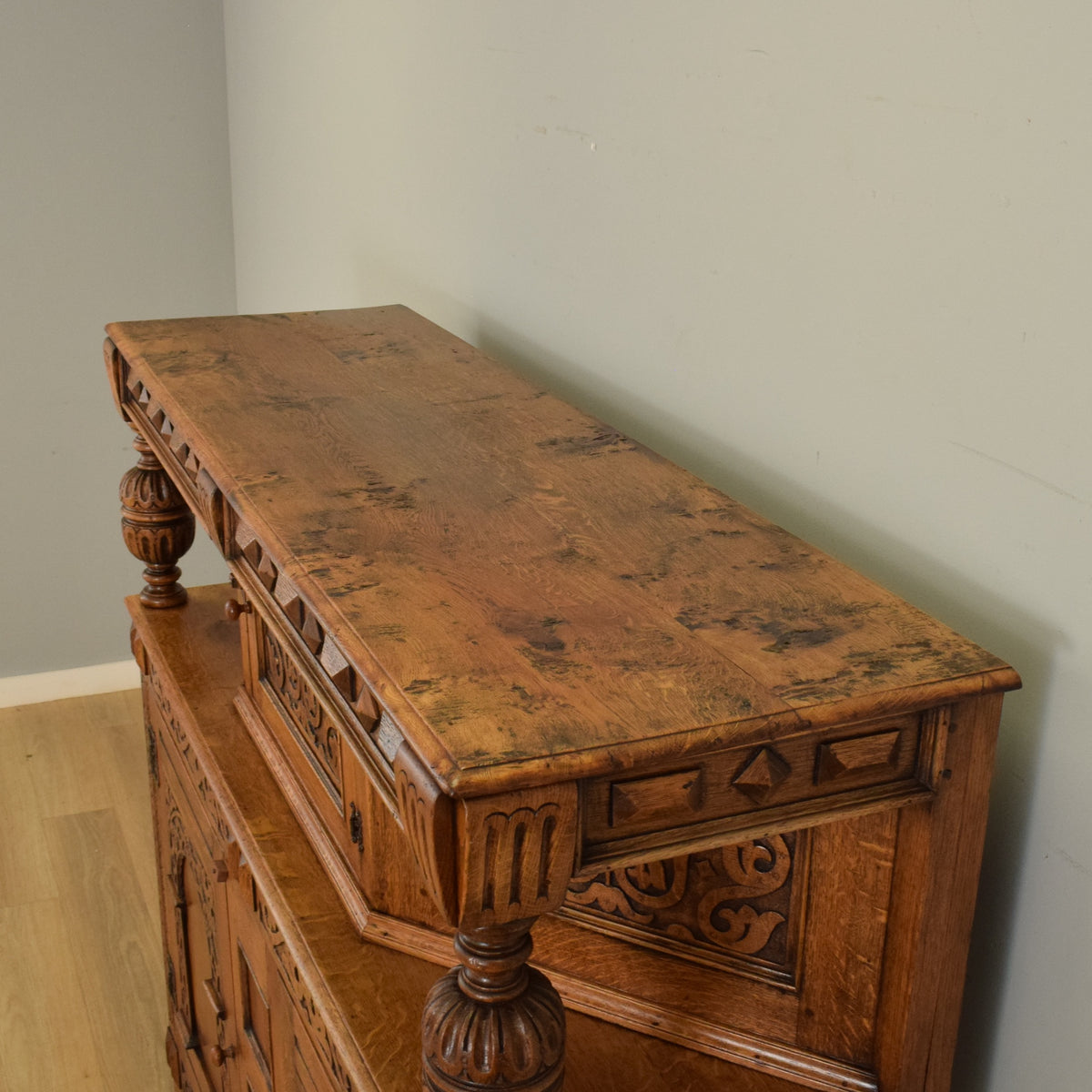 Carved Oak Court Cabinet