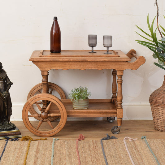 Oak Wagon Wheel Trolley