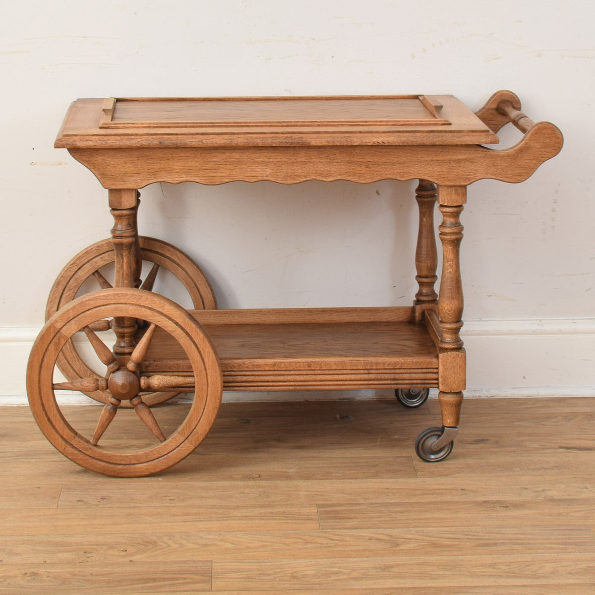 Oak Wagon Wheel Trolley