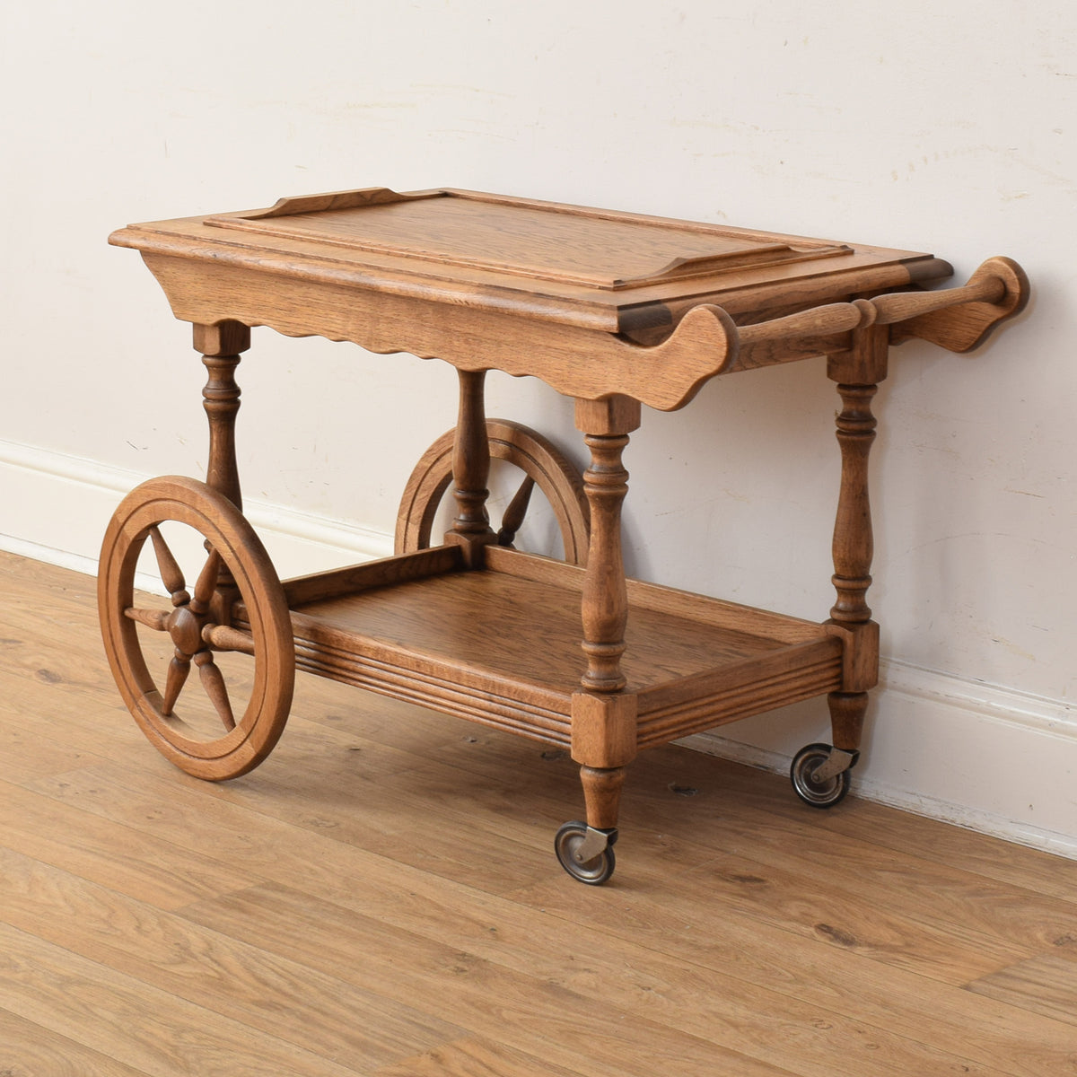 Oak Wagon Wheel Trolley