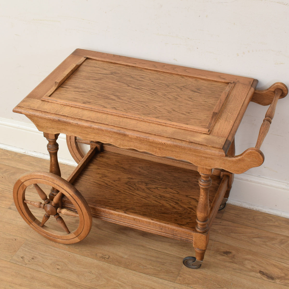 Oak Wagon Wheel Trolley