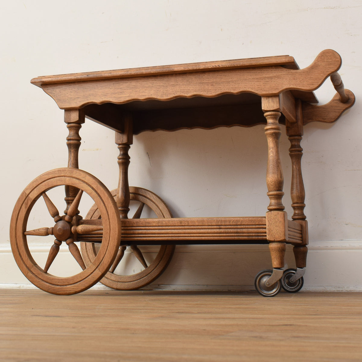 Oak Wagon Wheel Trolley