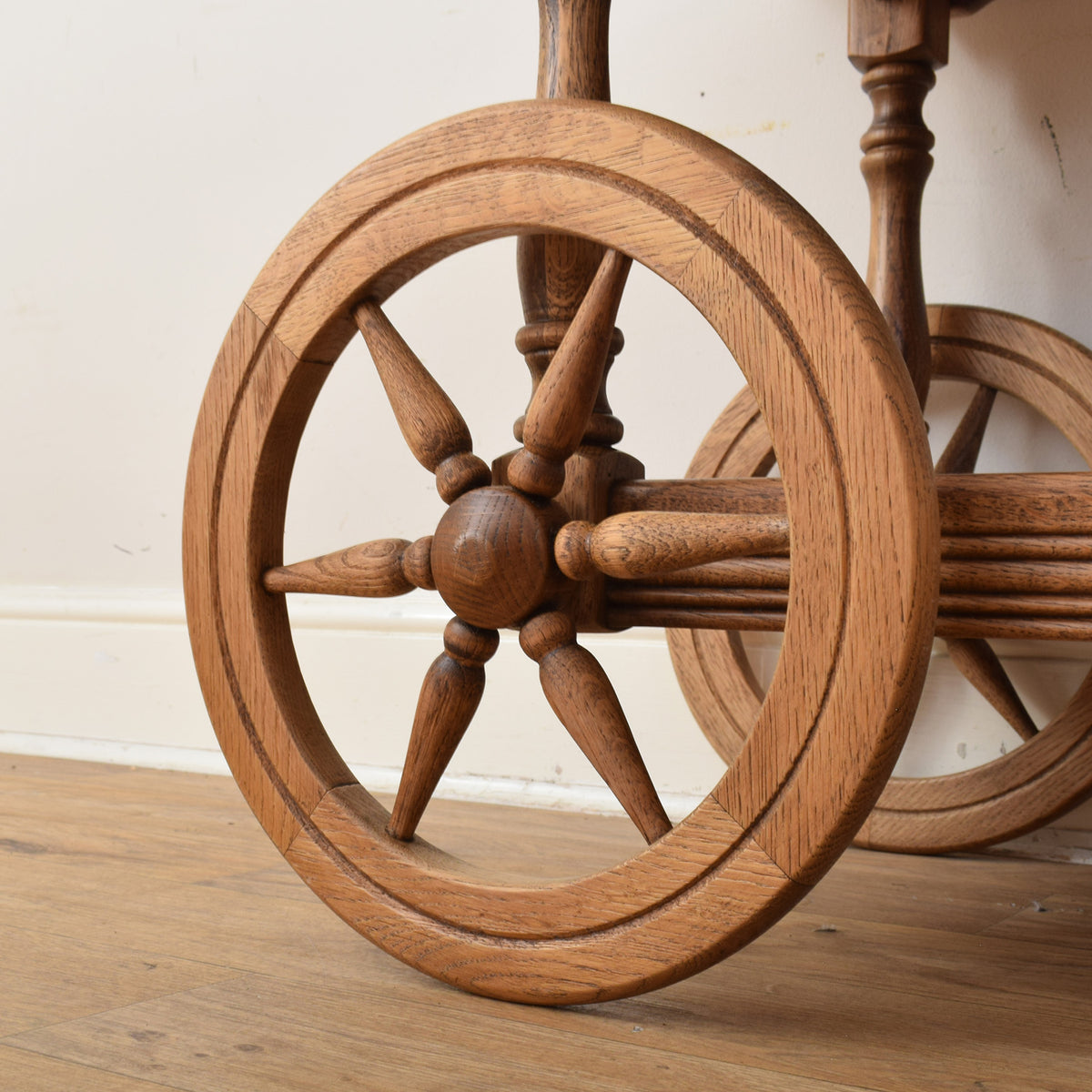 Oak Wagon Wheel Trolley