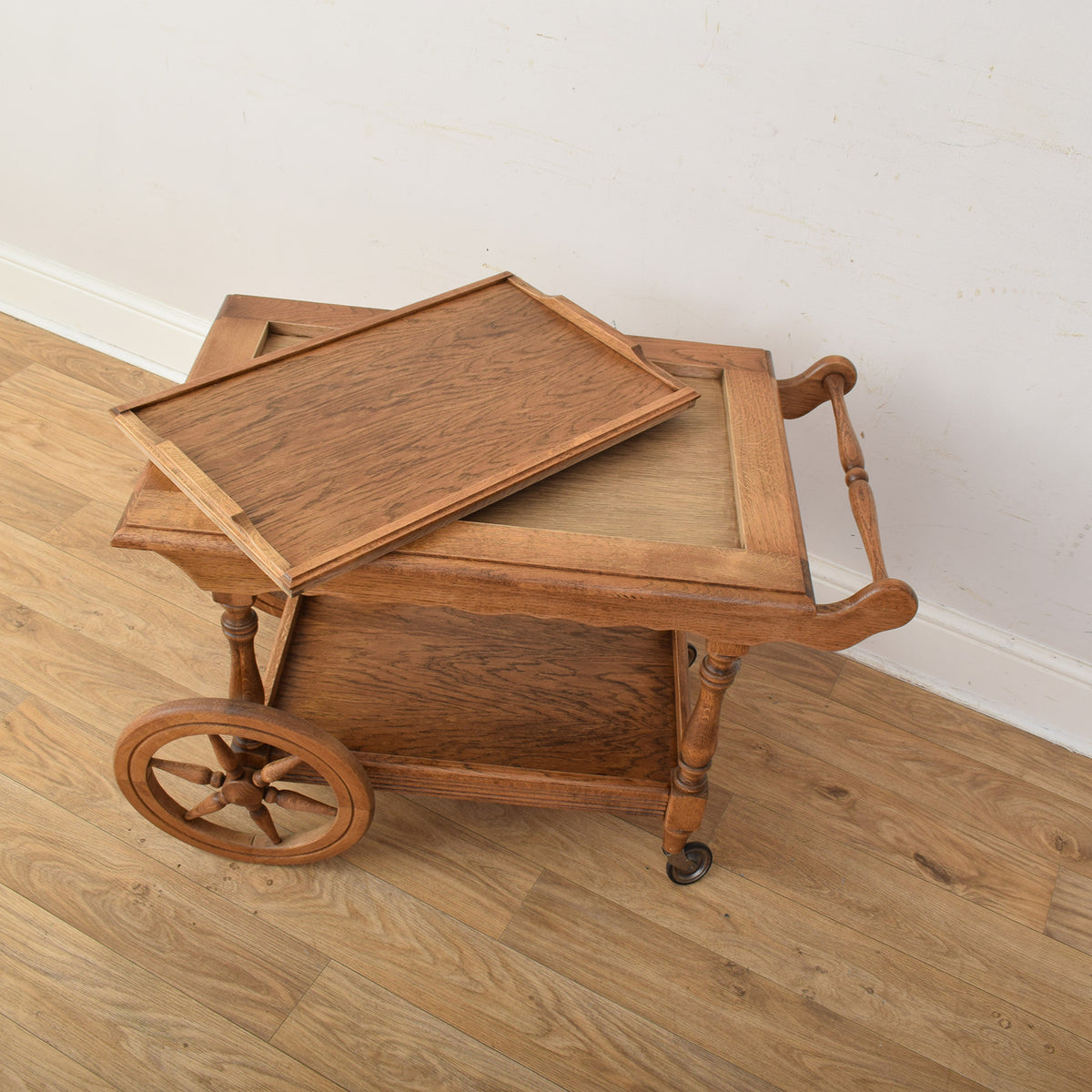 Oak Wagon Wheel Trolley