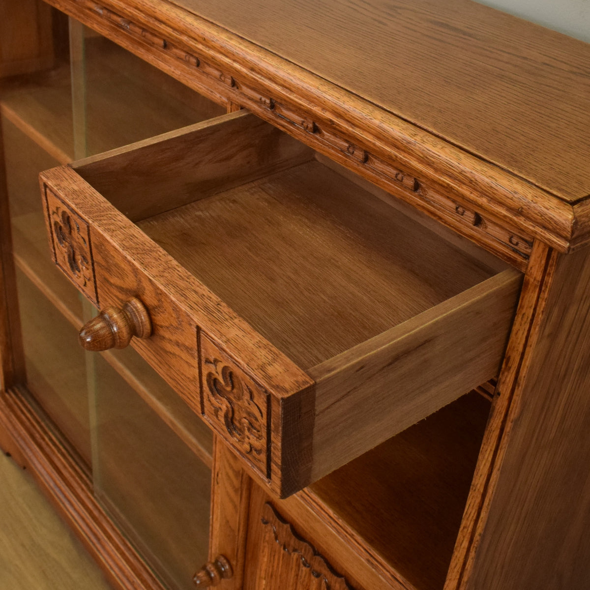 Glazed Oak Bookcase