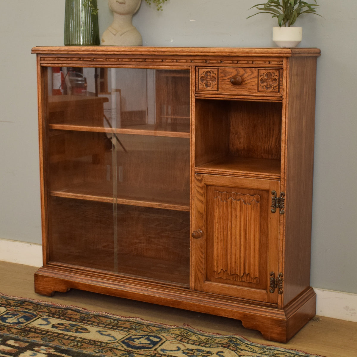 Glazed Oak Bookcase