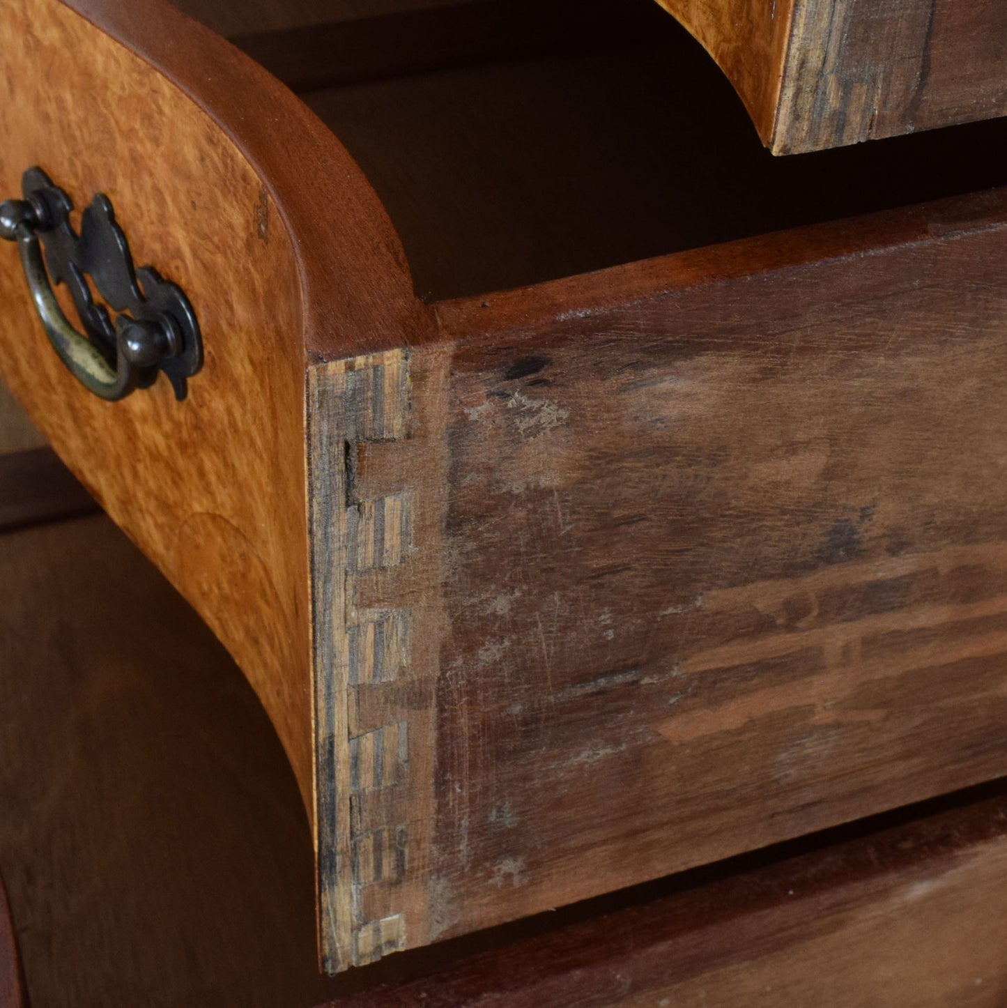 Bow Fronted Walnut Chest of Drawers