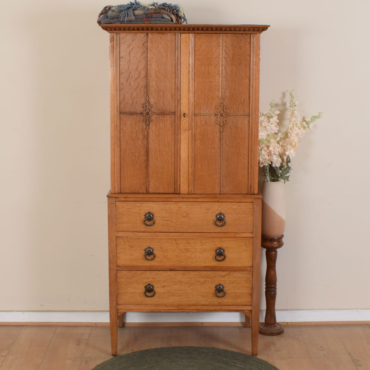Unusual Oak Tallboy