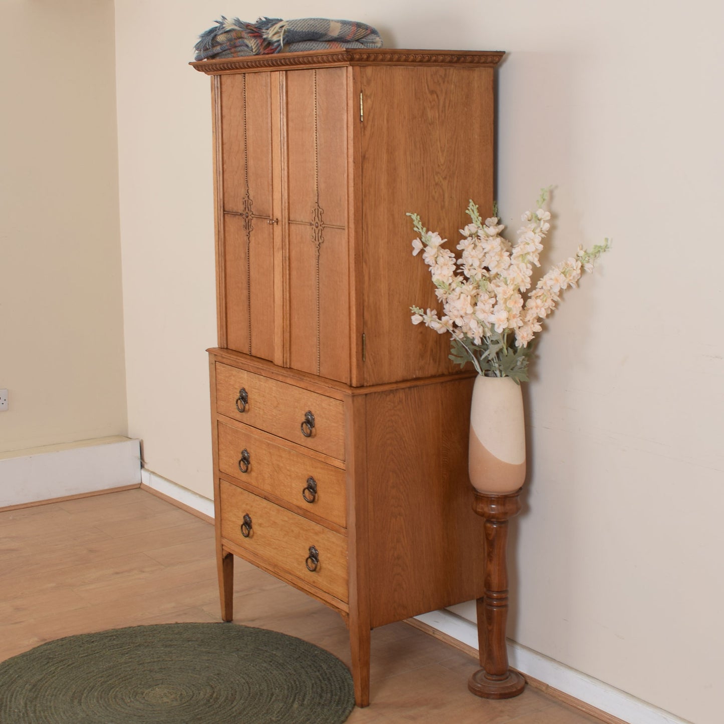 Unusual Oak Tallboy