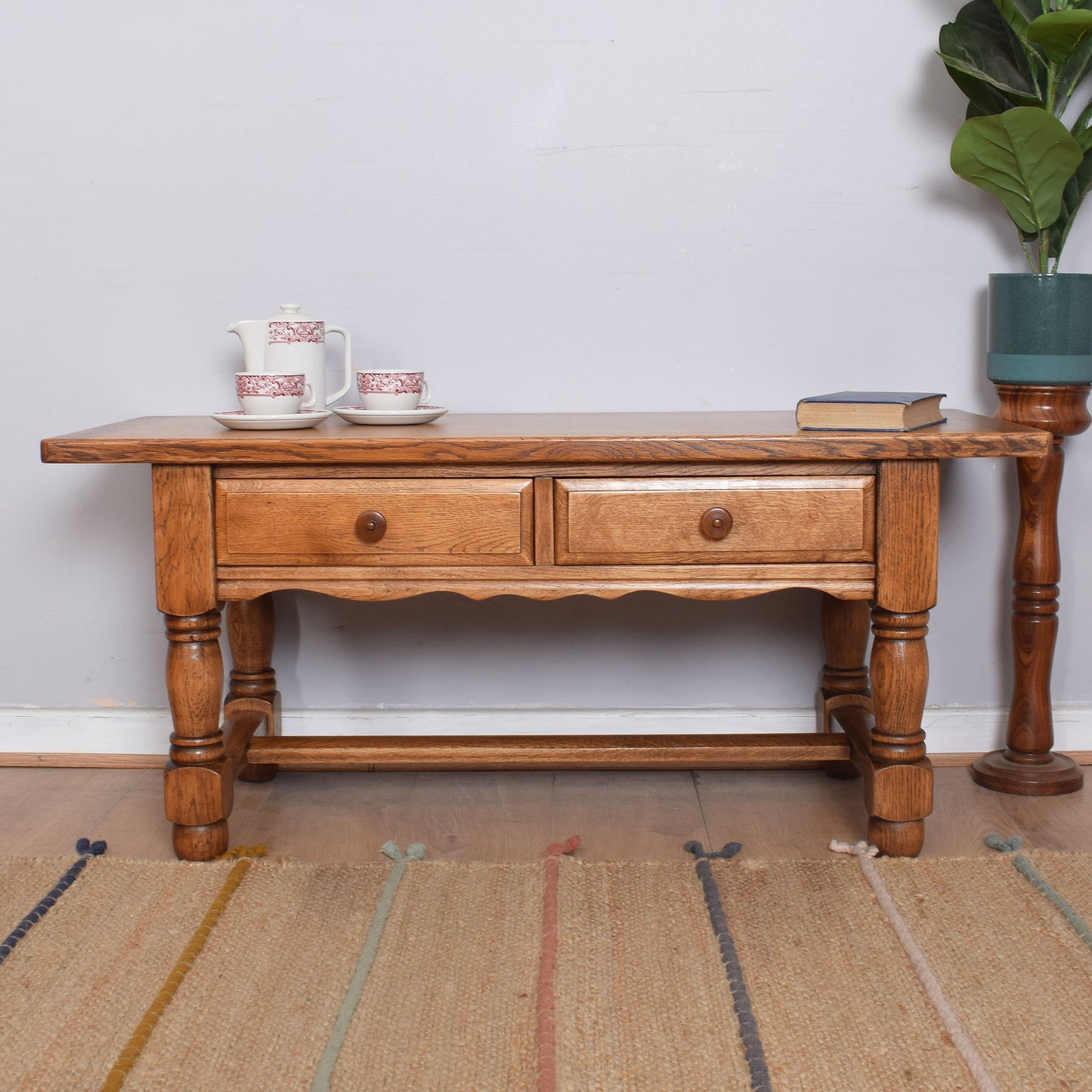 Oak Two-Drawer Coffee Table