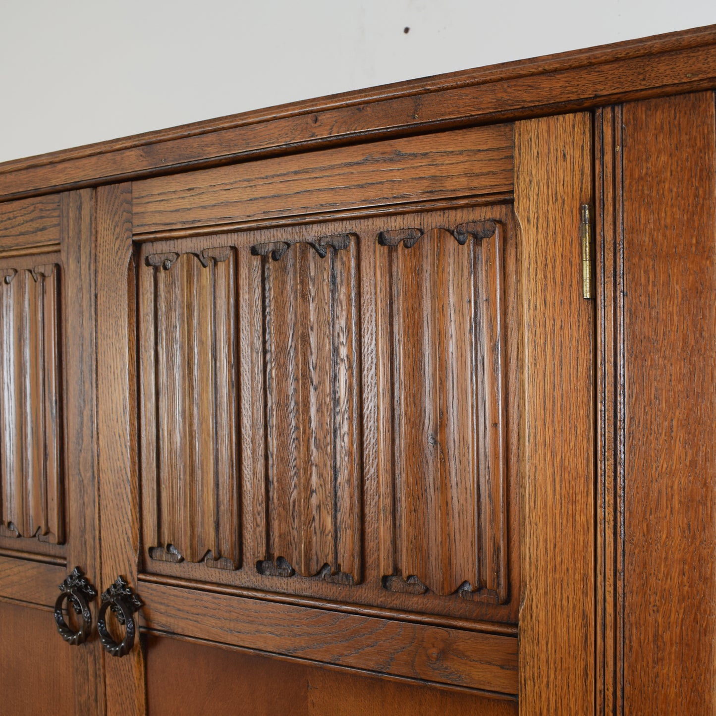 Oak Linenfold Large Double Wardrobe