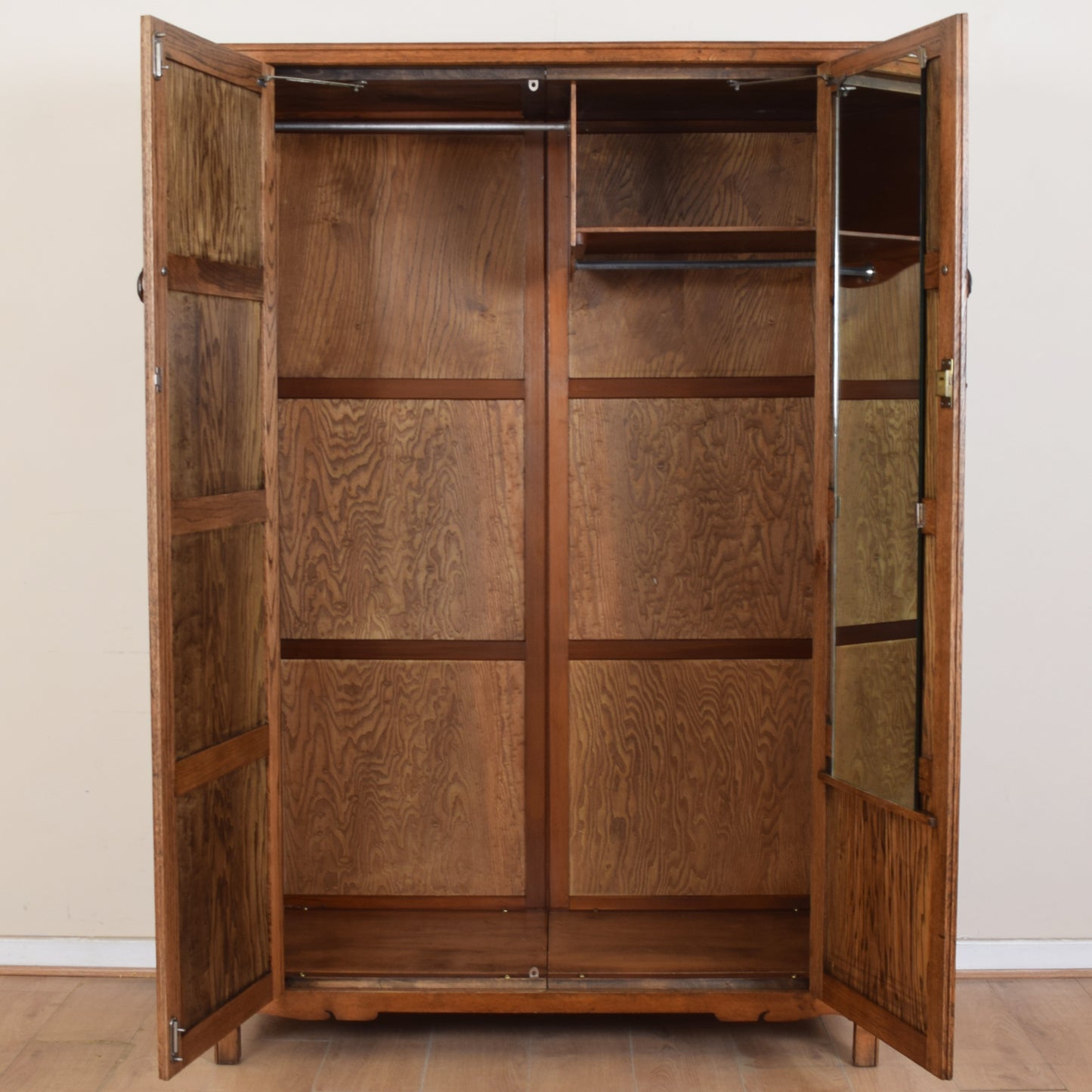 Oak Linenfold Large Double Wardrobe