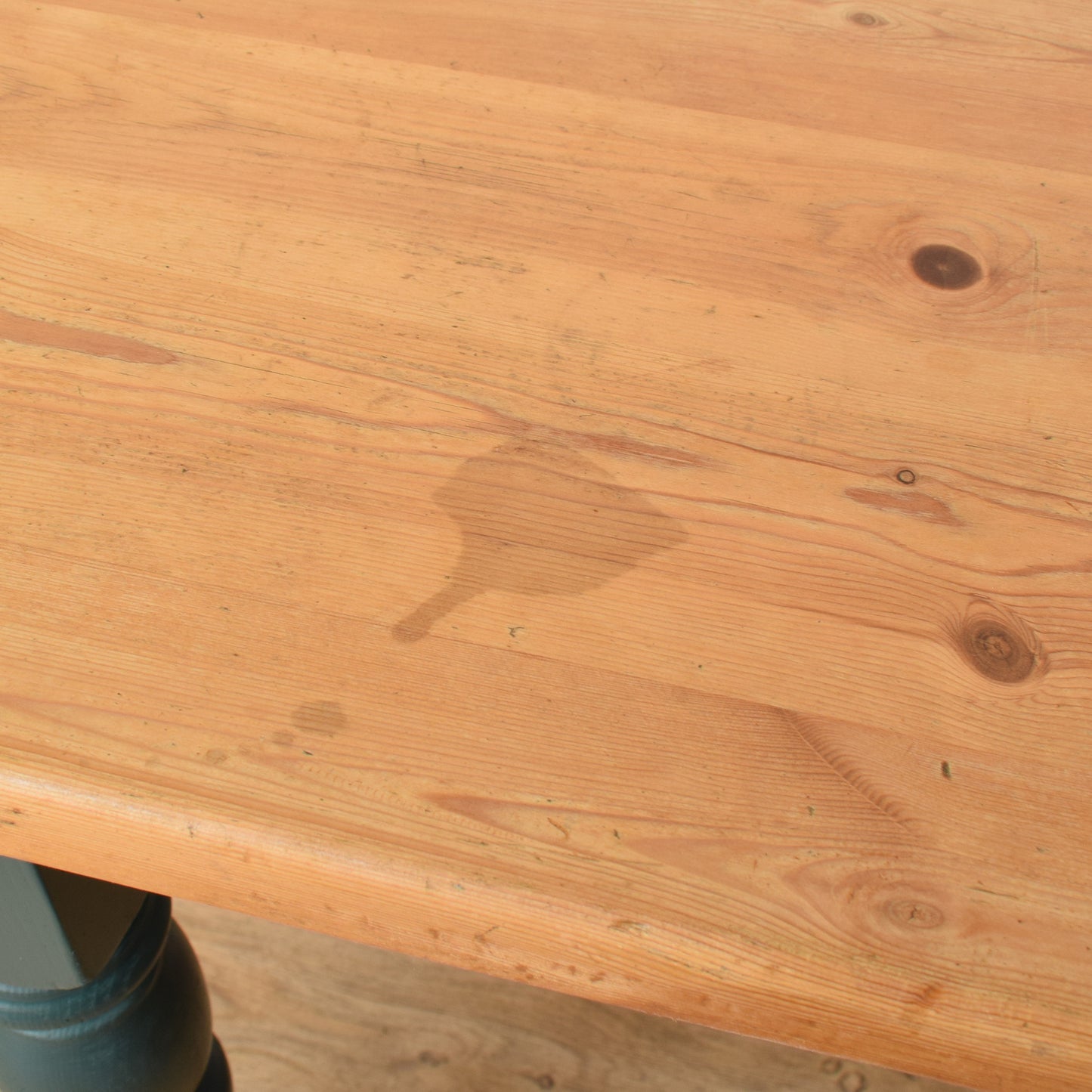 Painted Pine Table And Eight Chairs