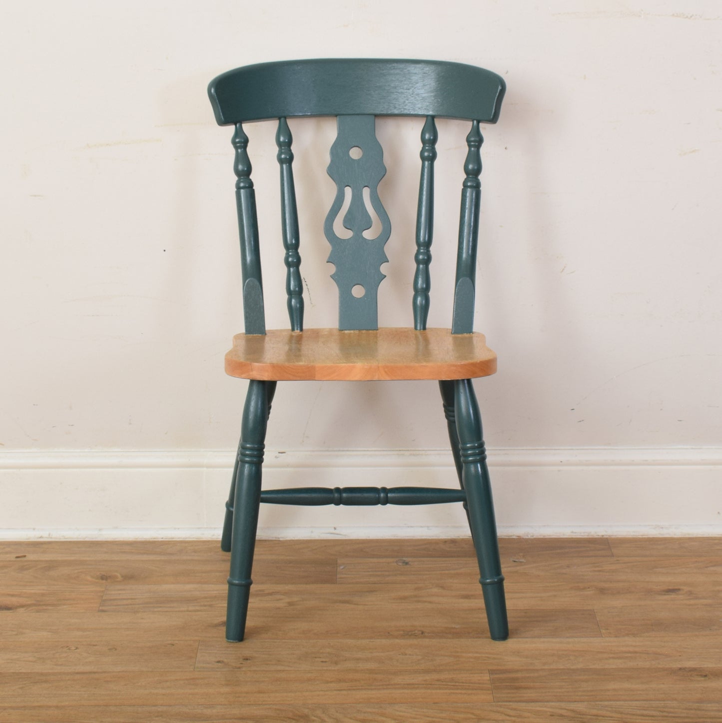 Painted Pine Table And Eight Chairs