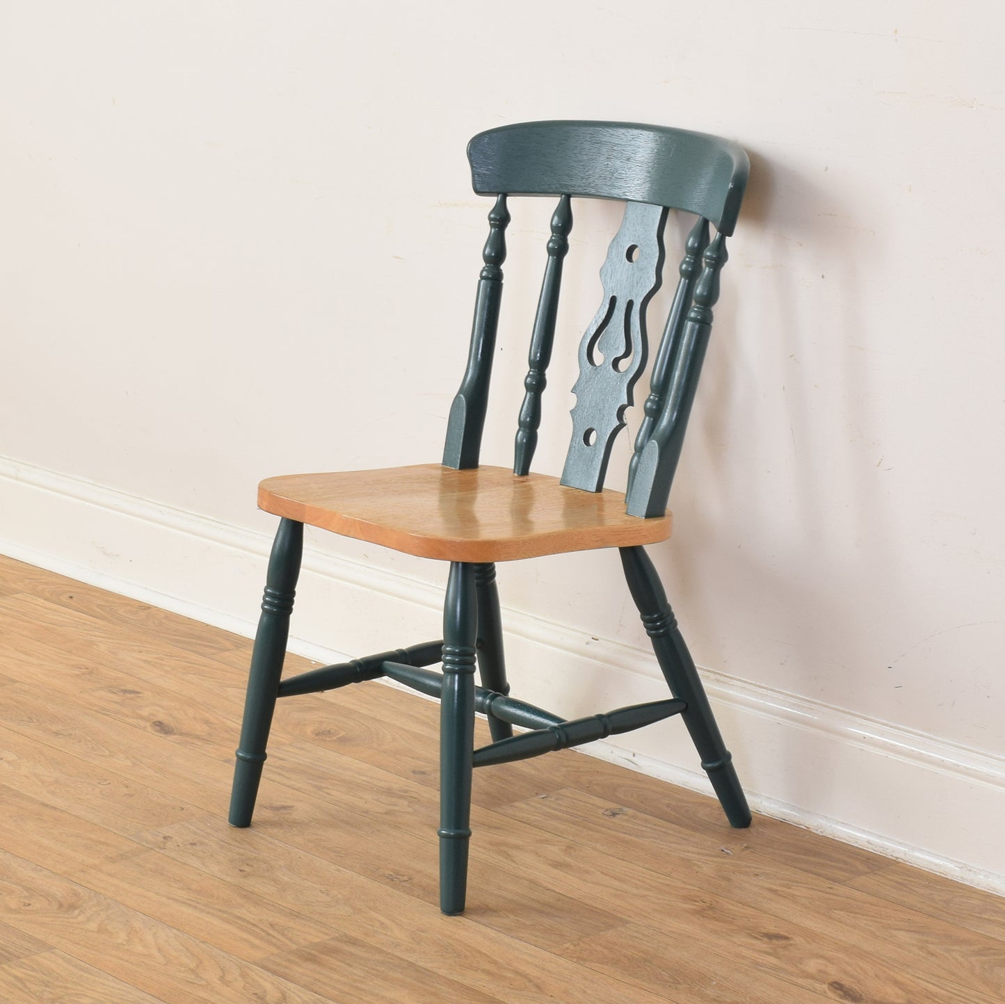 Painted Pine Table And Eight Chairs