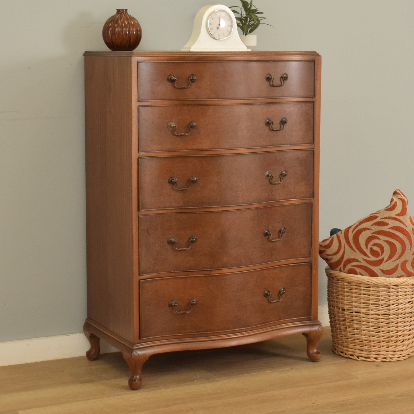 Mahogany and Walnut Chest of Drawers