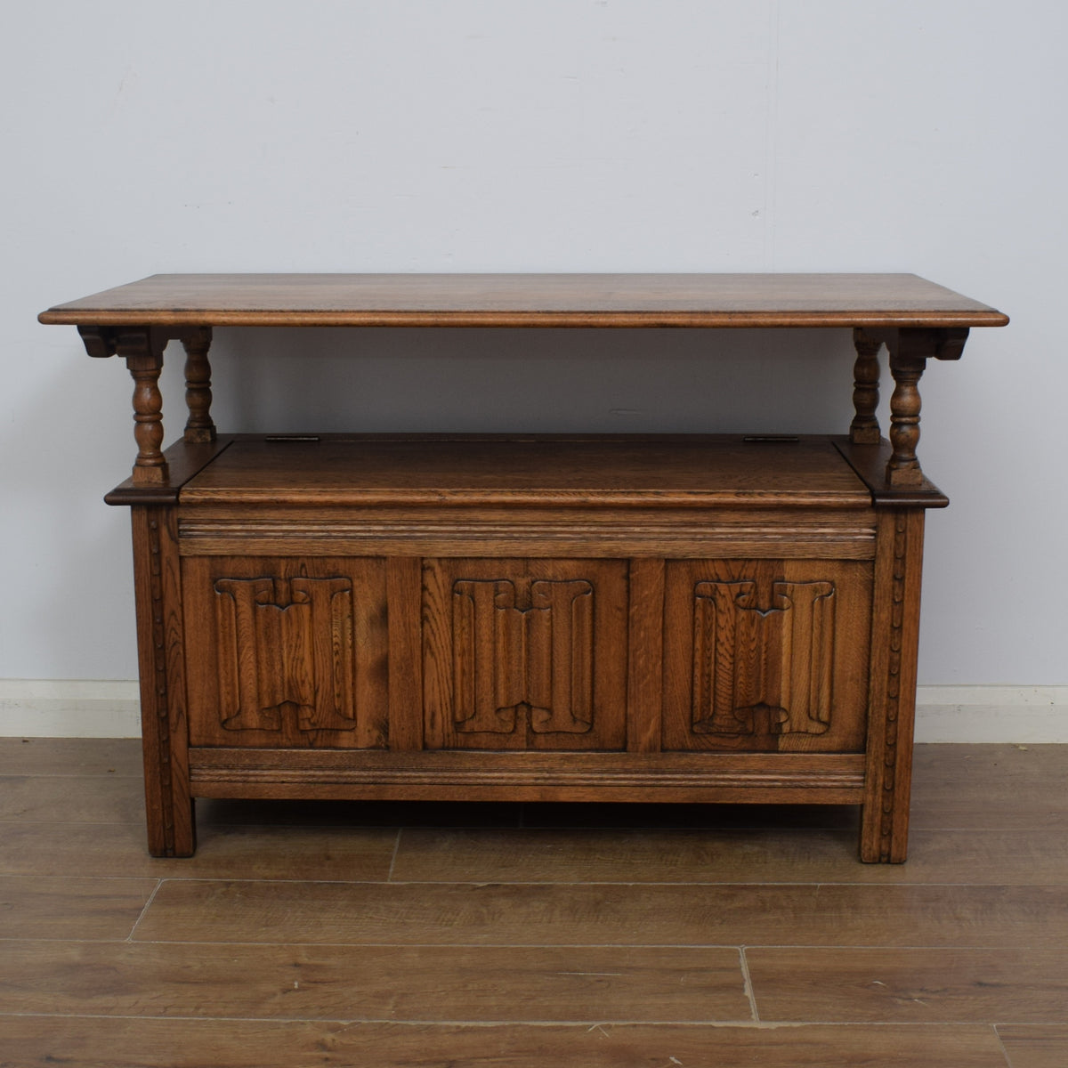 Restored Oak Monks Bench