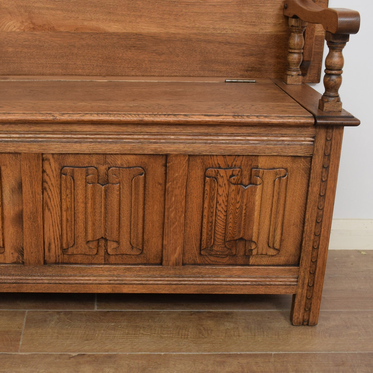 Restored Oak Monks Bench