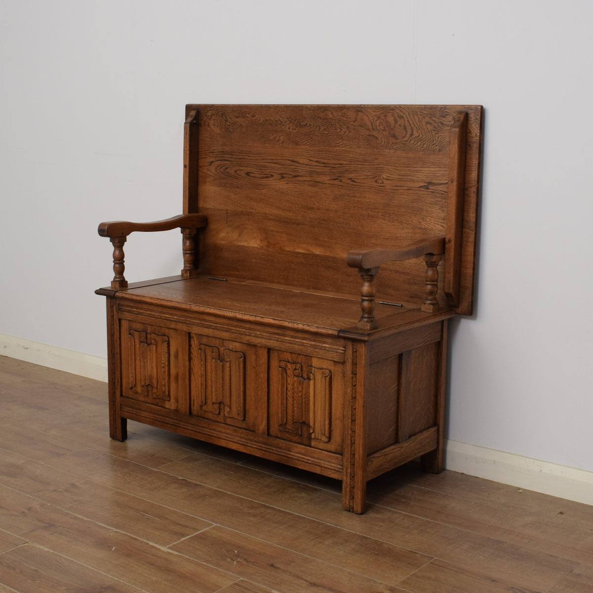 Restored Oak Monks Bench