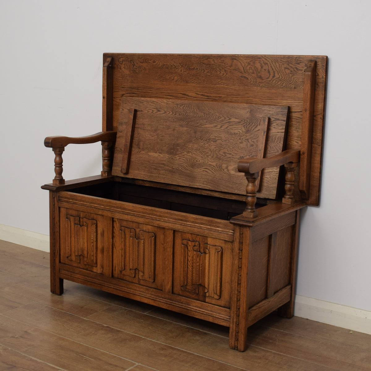 Restored Oak Monks Bench