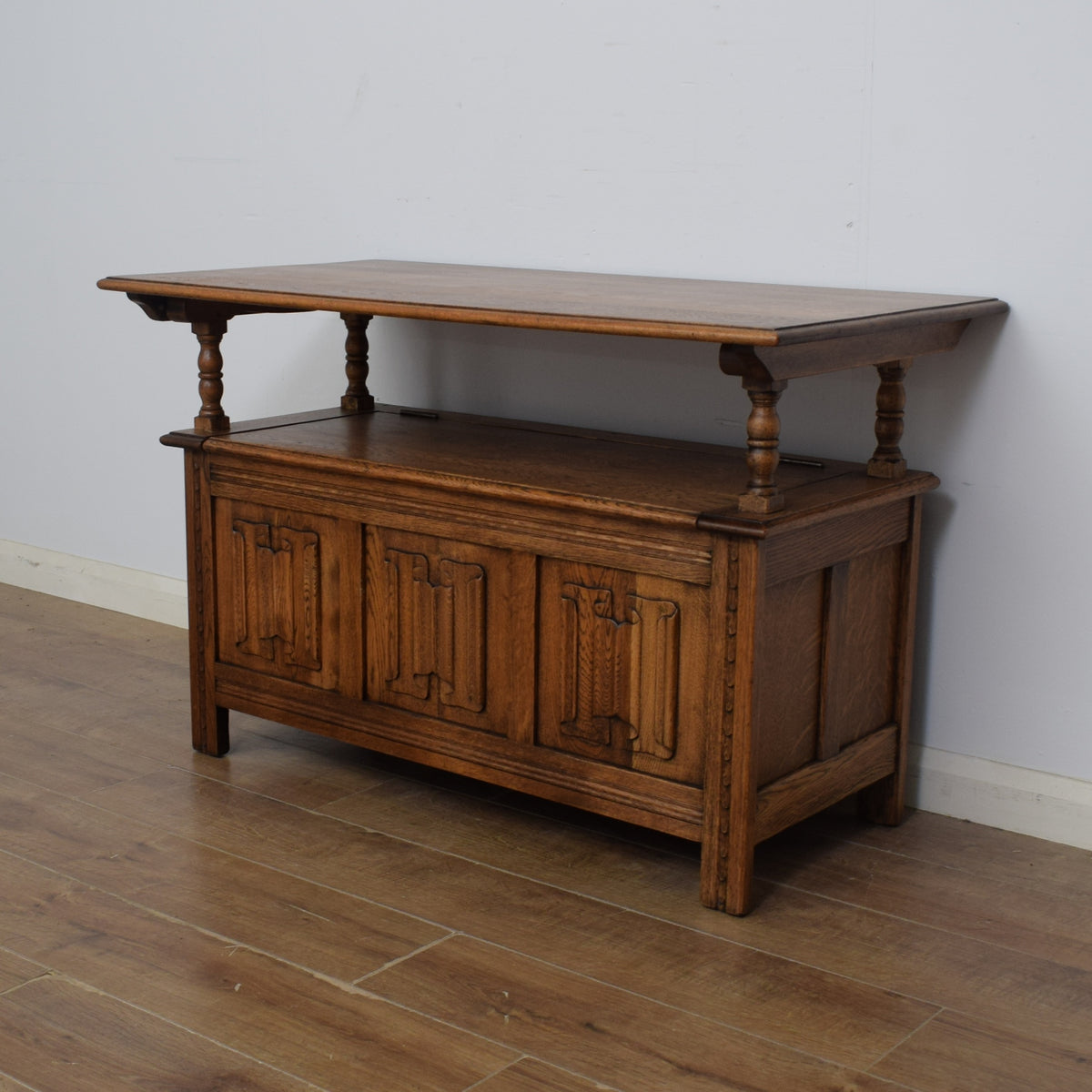 Restored Oak Monks Bench