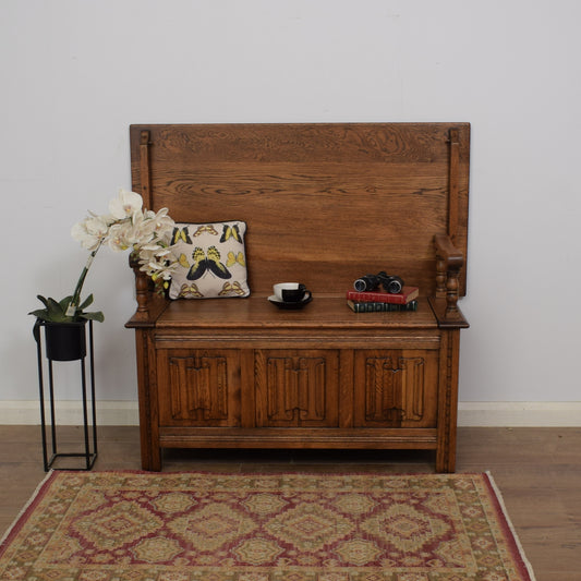 Restored Oak Monks Bench