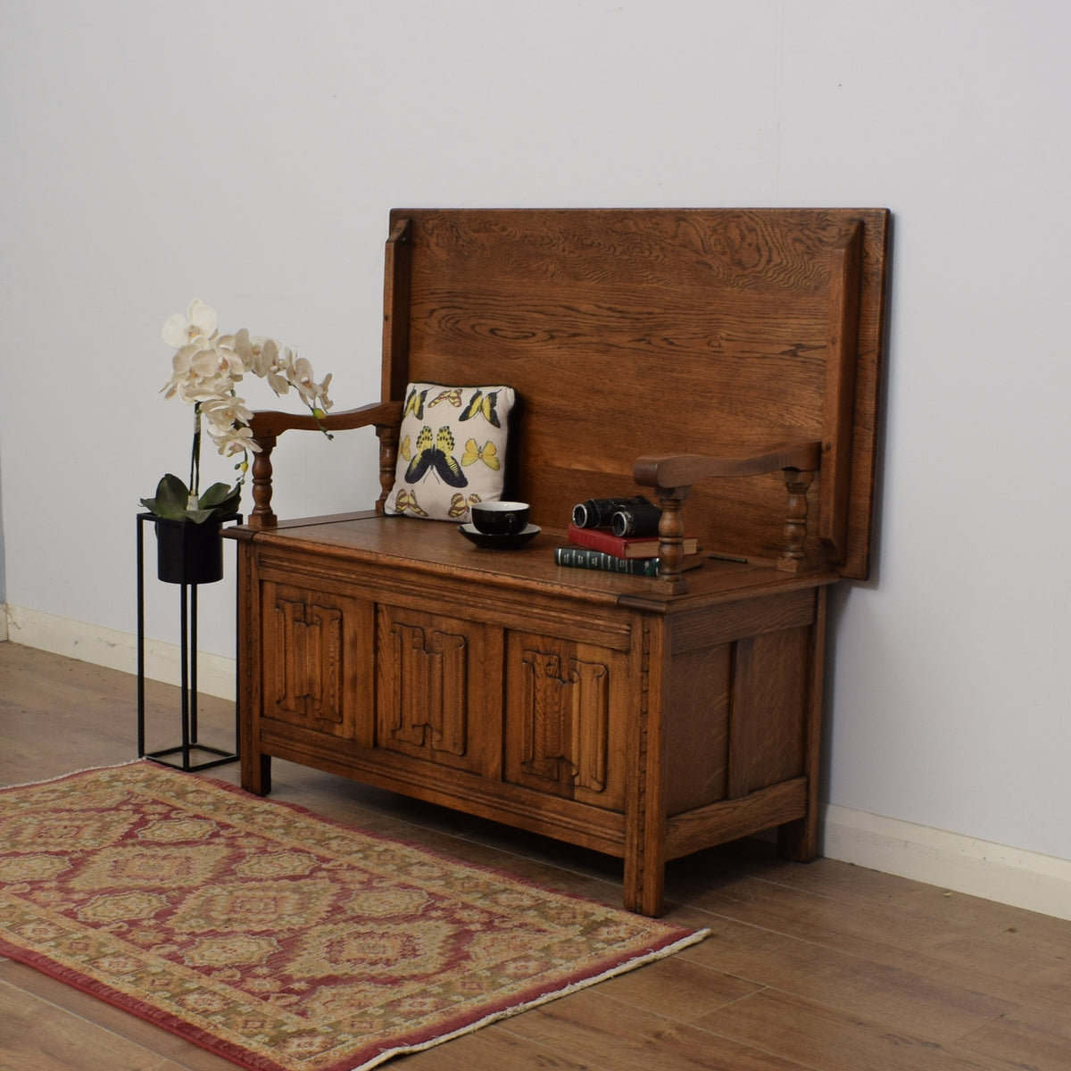 Restored Oak Monks Bench