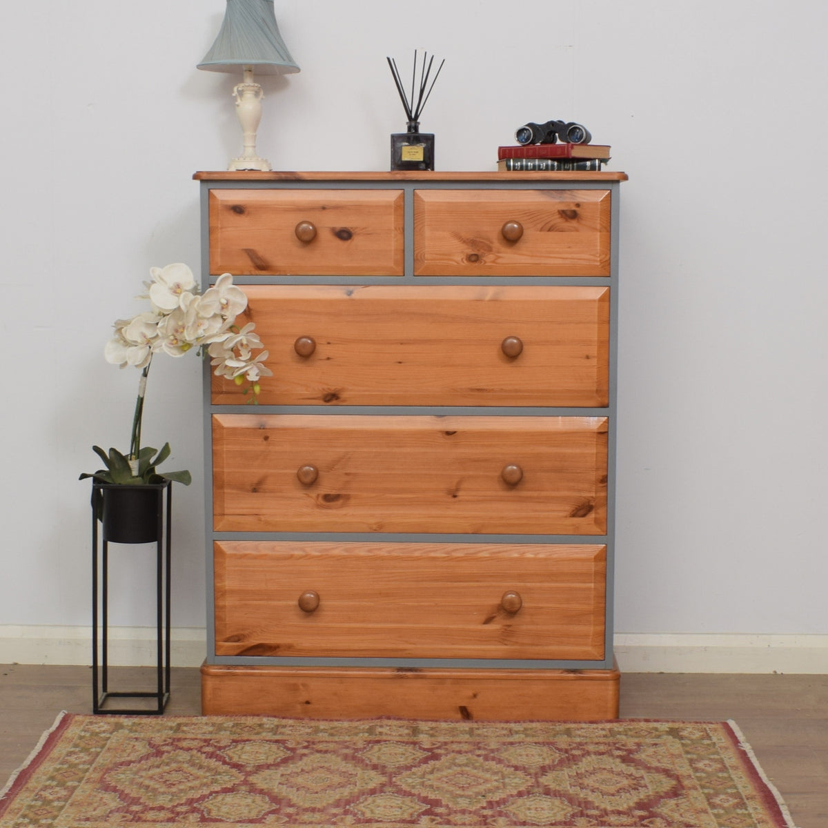Painted Pine Chest Of Drawers