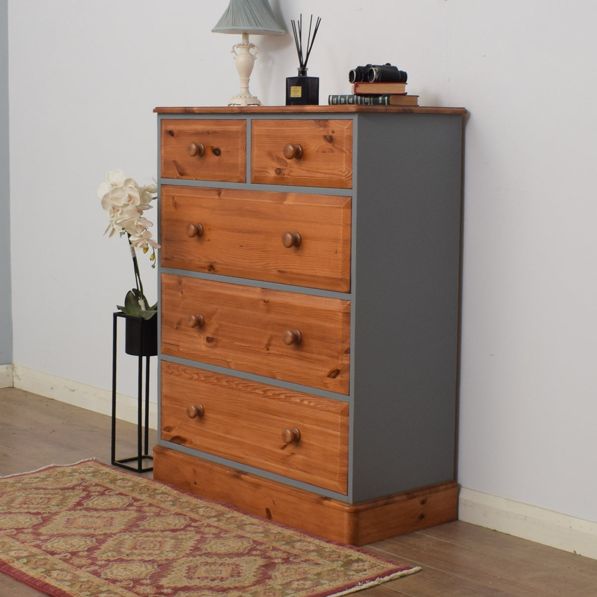 Painted Pine Chest Of Drawers