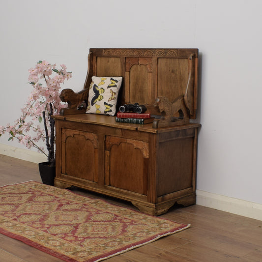 Restored Oak Monks Bench