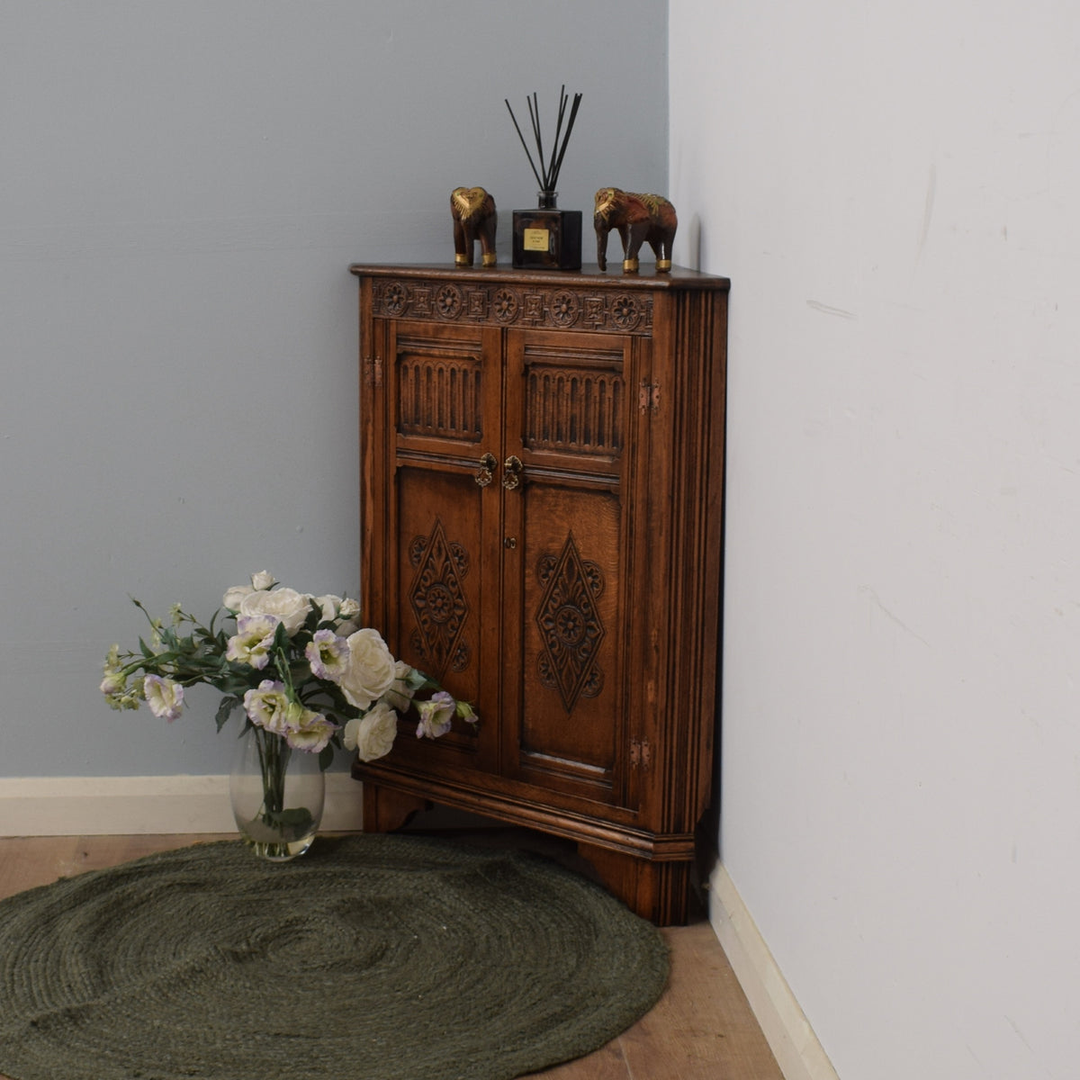 Restored Carved Corner Unit