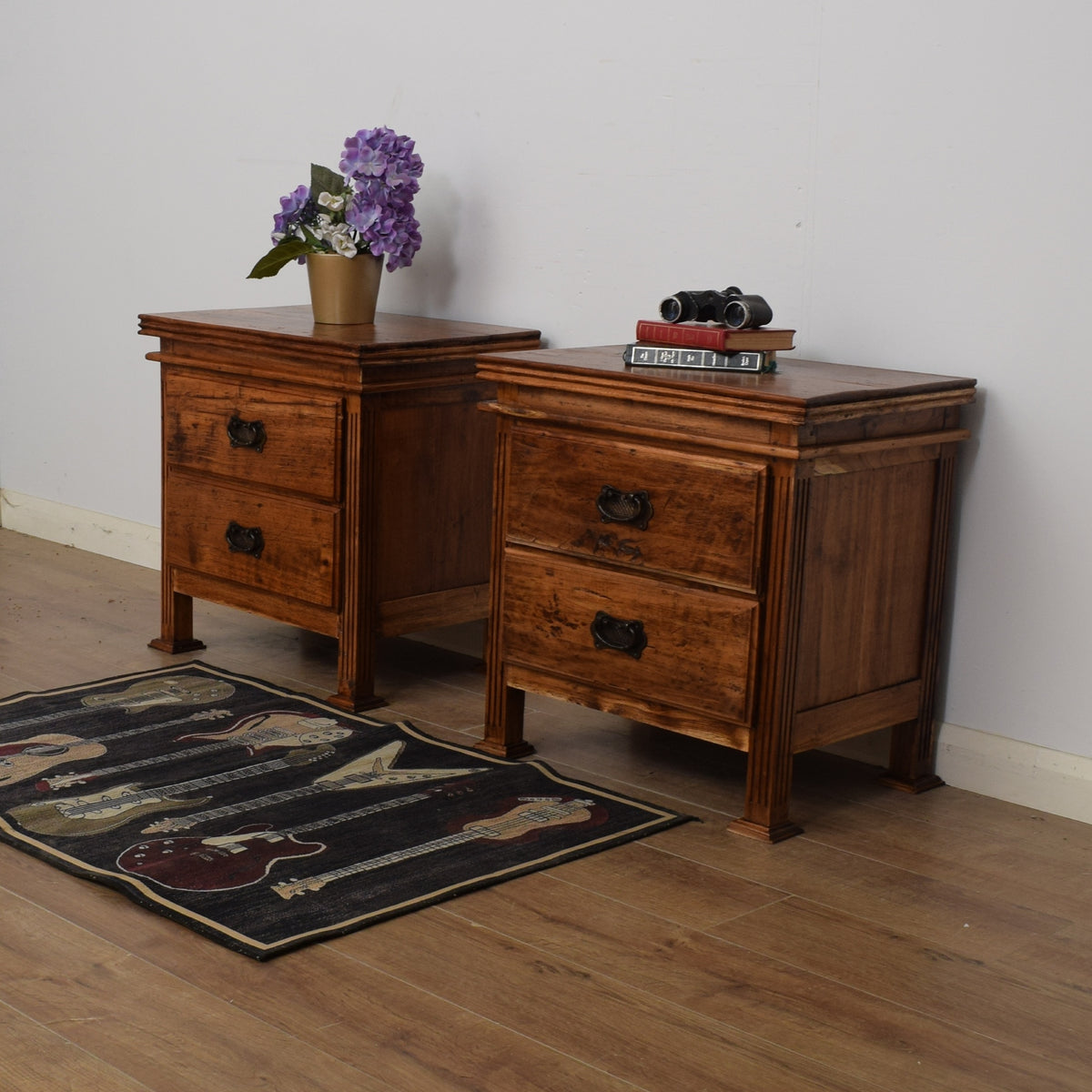 Restored Pair of Hardwood Bedsides