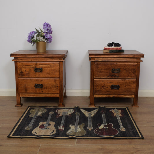Restored Pair of Hardwood Bedsides