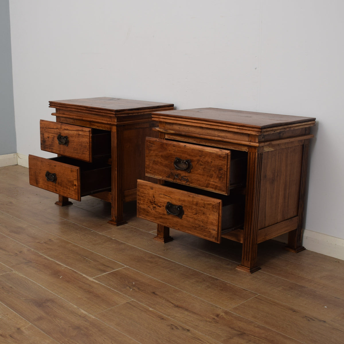 Restored Pair of Hardwood Bedsides