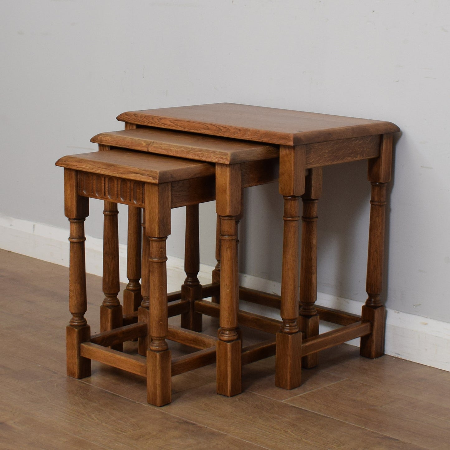 Solid Oak Nest Of Tables