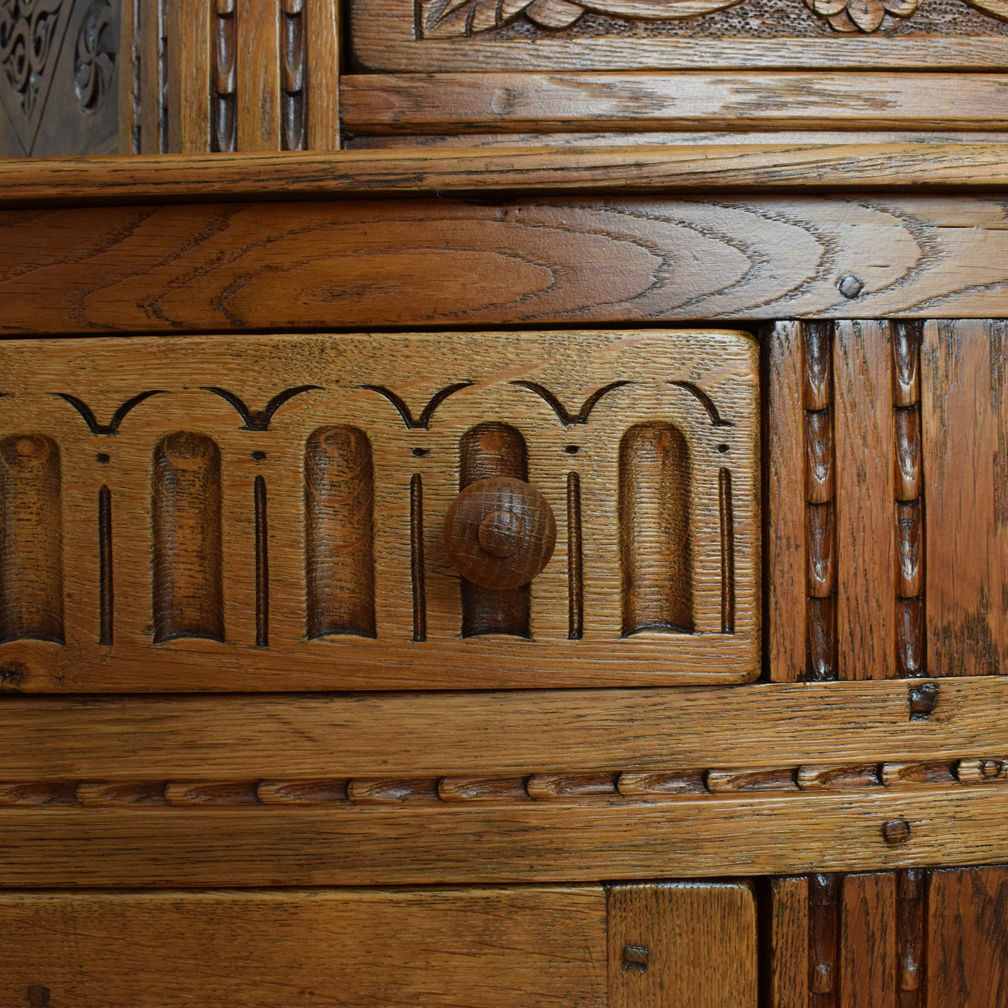 Carved Oak Court Cupboard