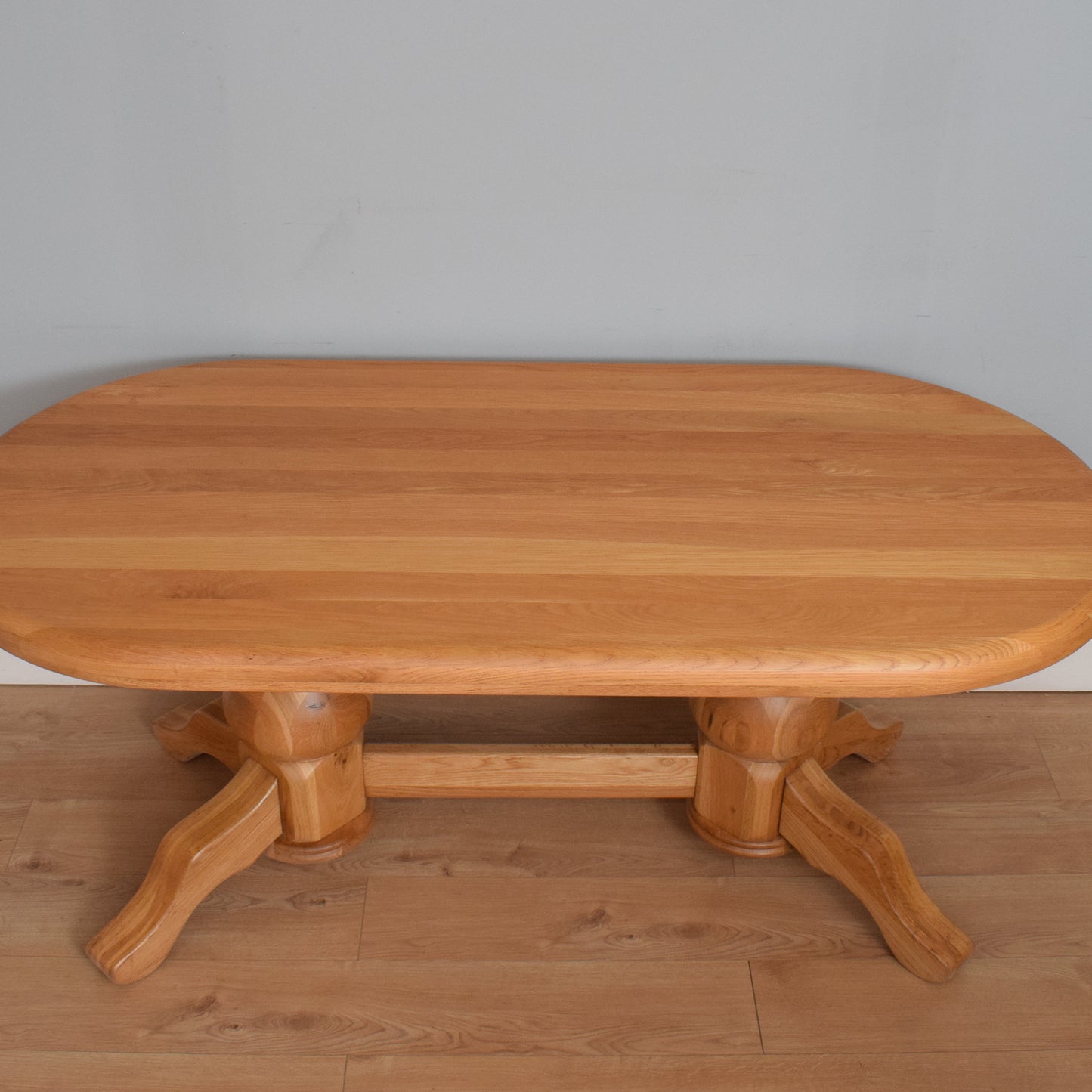 Robust Oak Dining Table and Six Chairs
